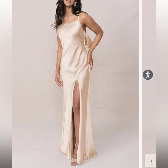 Revelry champagne gold satin dress - Picture 1 of 4